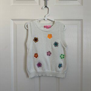 Girls sweater vest with smiley faces!